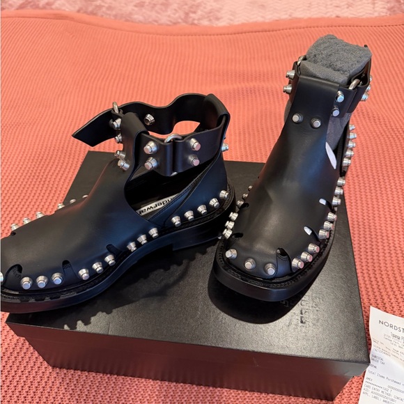 T by Alexander Wang Black Studded Flats